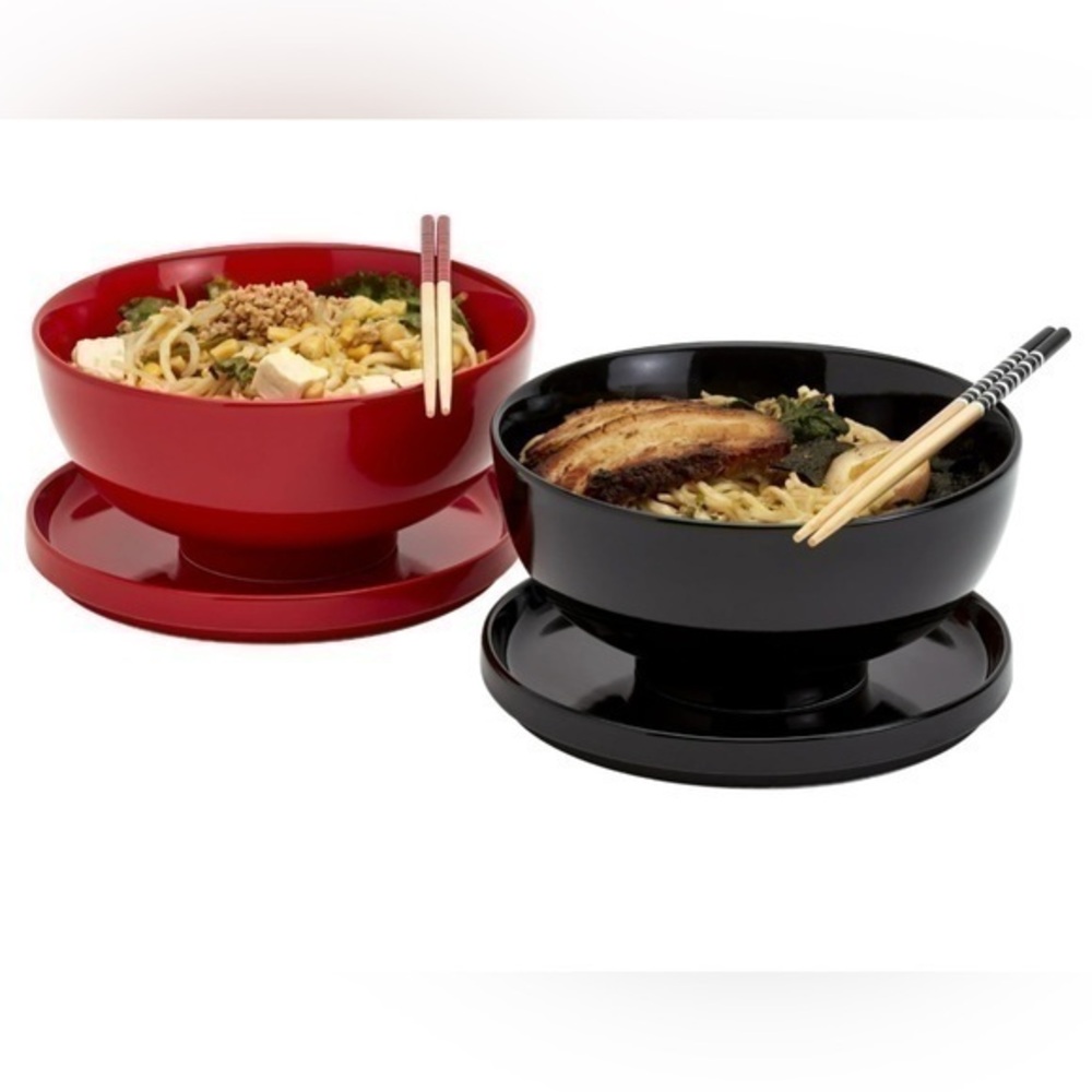 Infuse 8 Piece Ceramic Ramen Bowl Set